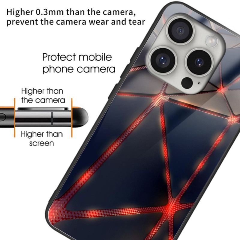 Cover iPhone 16 Pro Hærdet Glas Røde Linjer