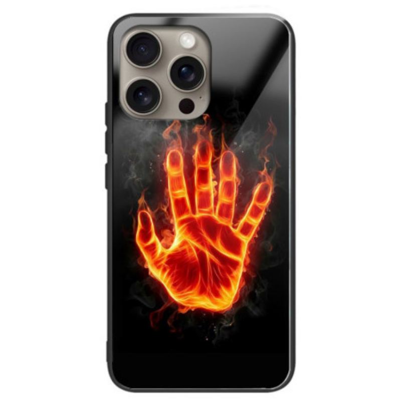 Cover iPhone 16 Pro Hand On Fire Hærdet Glas