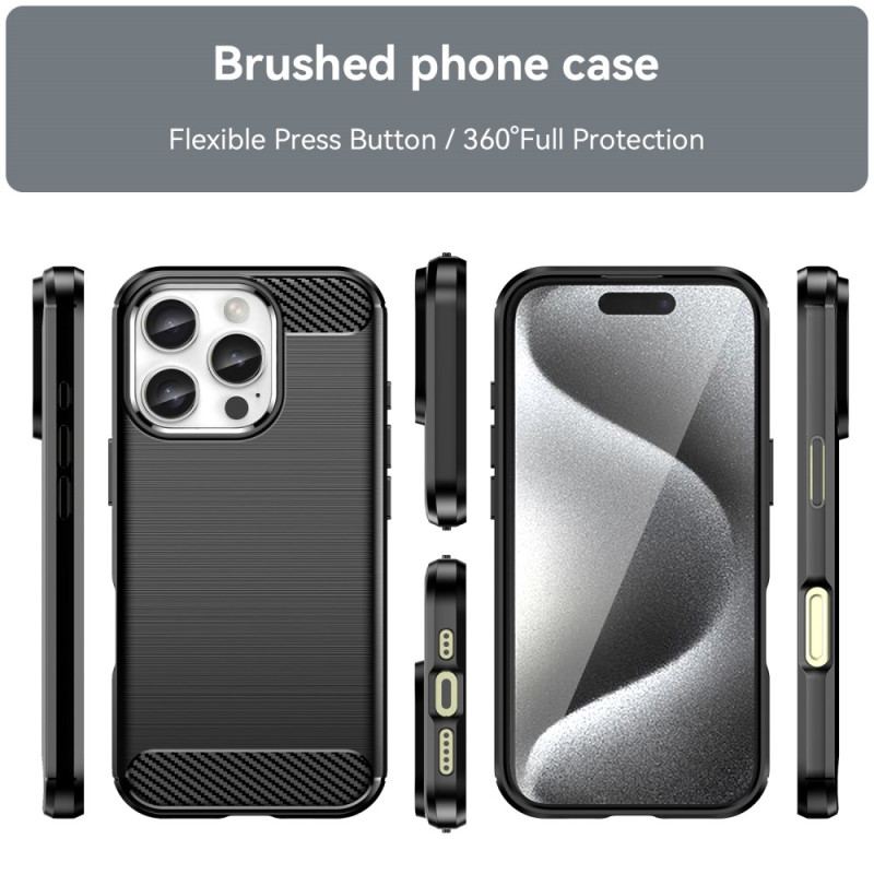 Cover Til iPhone 16 Pro Børstet Kulfiber