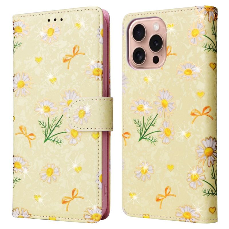 Flip Cover iPhone 16 Pro Floral Rfid Blocker Wallet