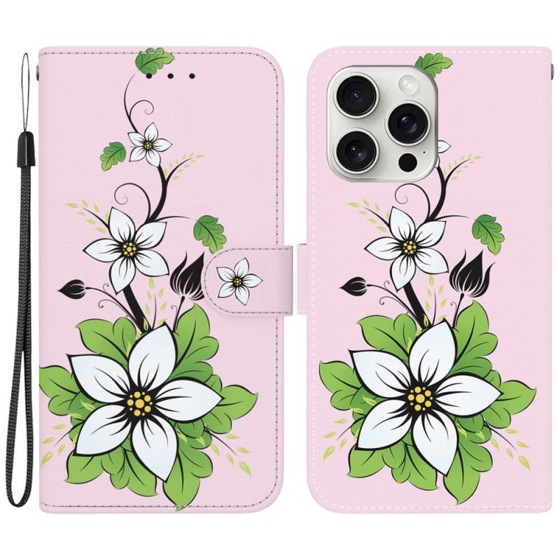 Flip Cover iPhone 16 Pro Lilje I Thong