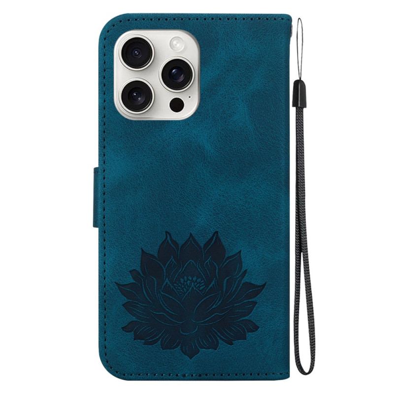 Flip Cover iPhone 16 Pro Lotusblomst