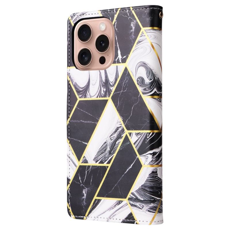 Flip Cover iPhone 16 Pro Marmorrem Design