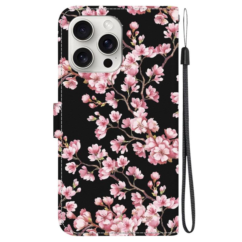 Flip Cover iPhone 16 Pro Omspændte Blommeblomster