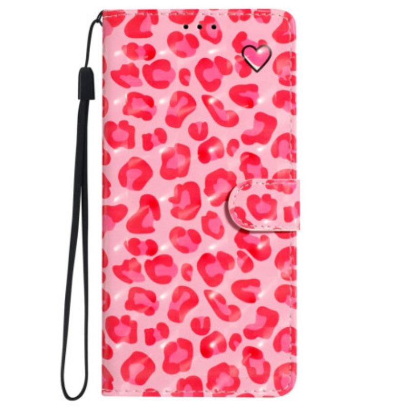 Flip Cover Til iPhone 16 Pro Pink Leopardrem