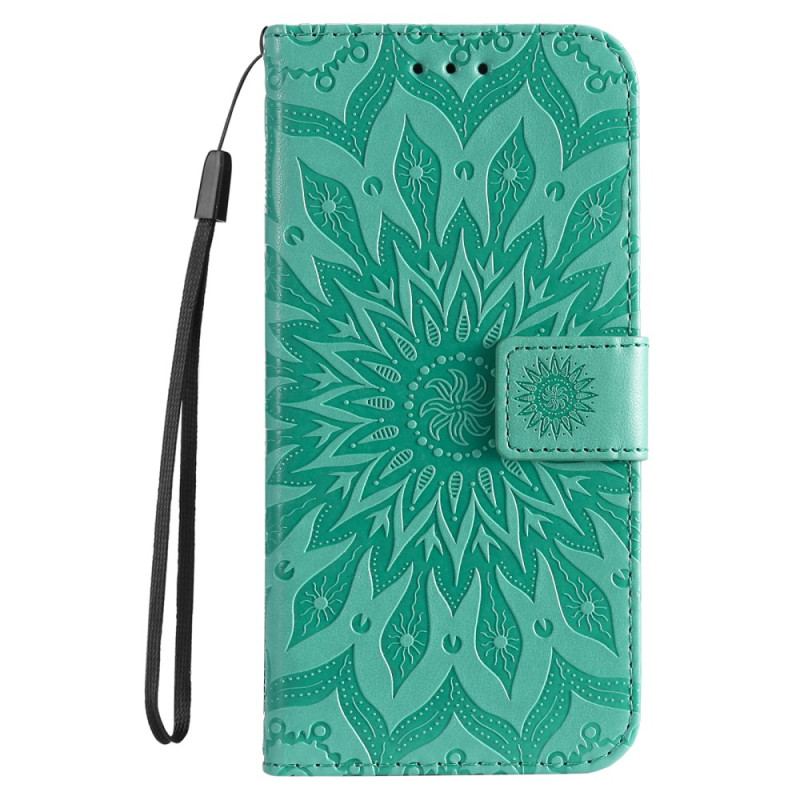 Læder Cover iPhone 16 Pro Telefon Etui Mandala Med Snor