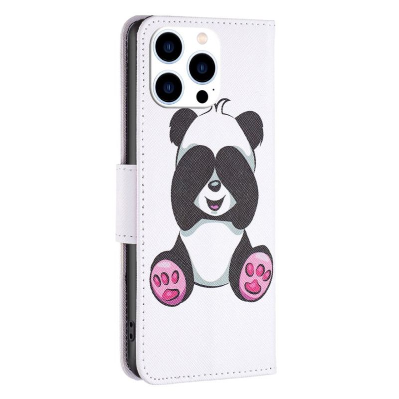 Læder Cover iPhone 16 Pro Telefon Etui Panda