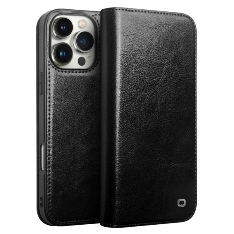 Læder Cover iPhone 16 Pro Telefon Etui Qialino