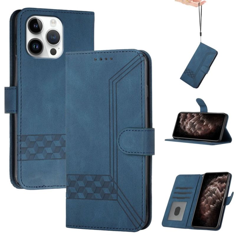 Læder Cover iPhone 16 Pro Telefon Etui Stropliner