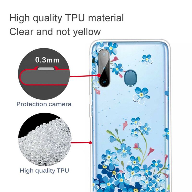 Cover Samsung Galaxy M11 Blå Blomster