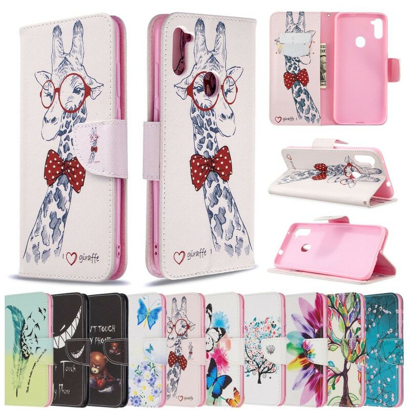 Flip Cover Samsung Galaxy M11 Brainy Giraf