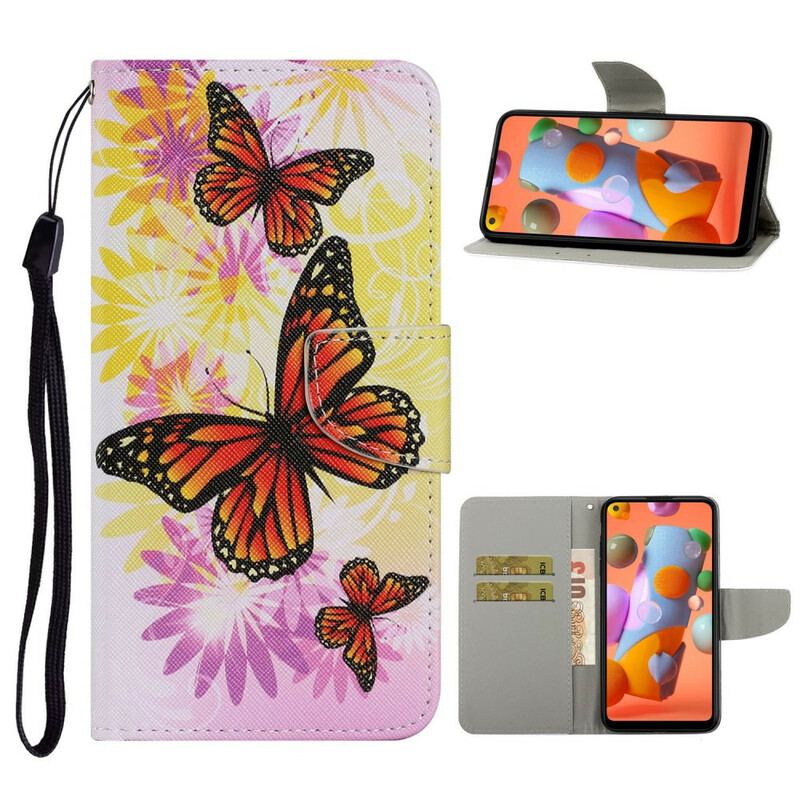 Flip Cover Samsung Galaxy M11 Sommerfugle Og Sommerblomster