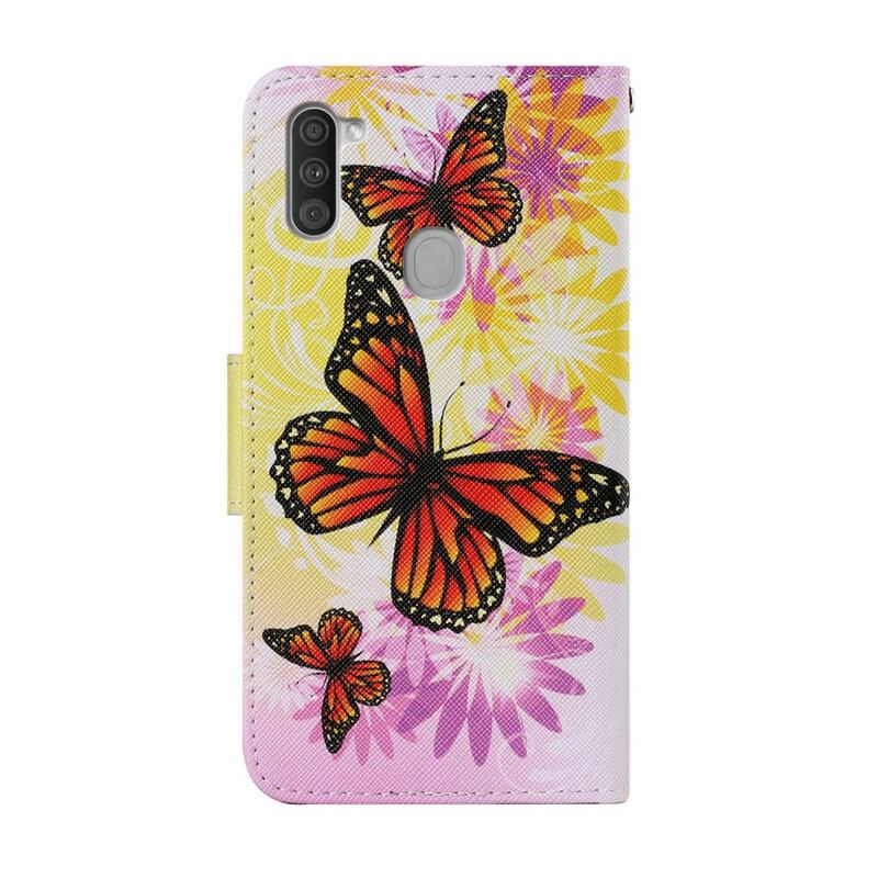 Flip Cover Samsung Galaxy M11 Sommerfugle Og Sommerblomster