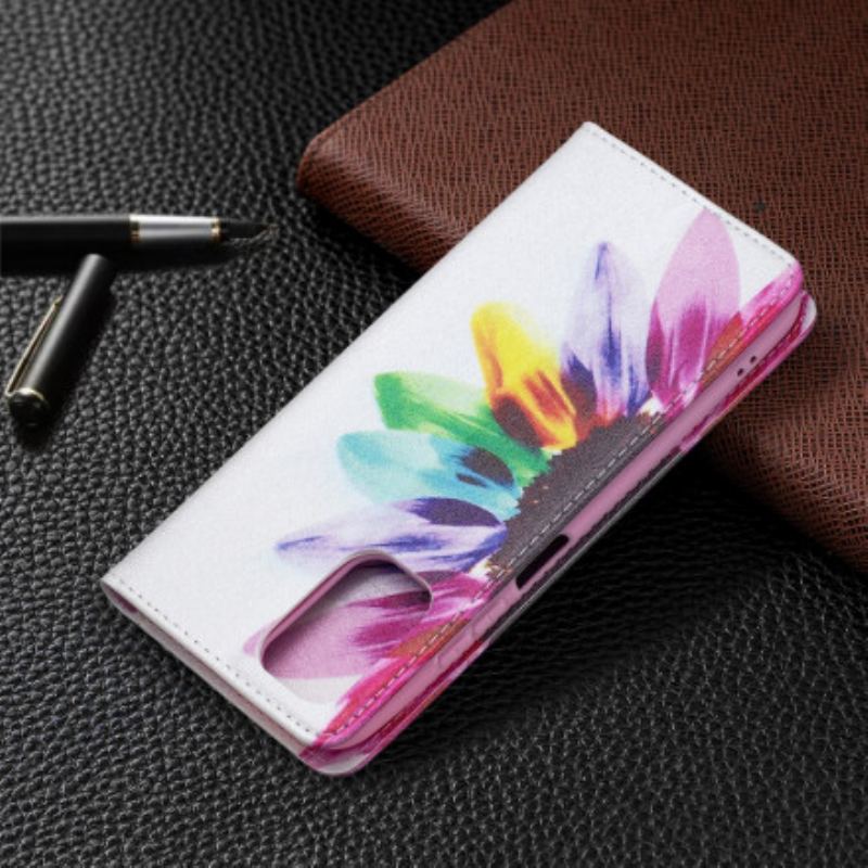 Cover Poco M5s Flip Cover Akvarel Blomst