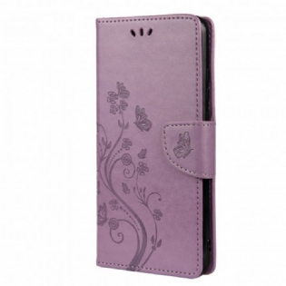 Flip Cover Poco M5s Asiatiske Sommerfugle Og Blomster