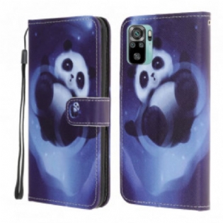 Flip Cover Poco M5s Med Snor Panda Space Med Snor