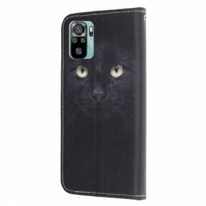 Flip Cover Poco M5s Med Snor Strappy Black Cat Eyes