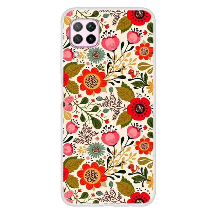 Cover Huawei P40 Lite Blomstertapet