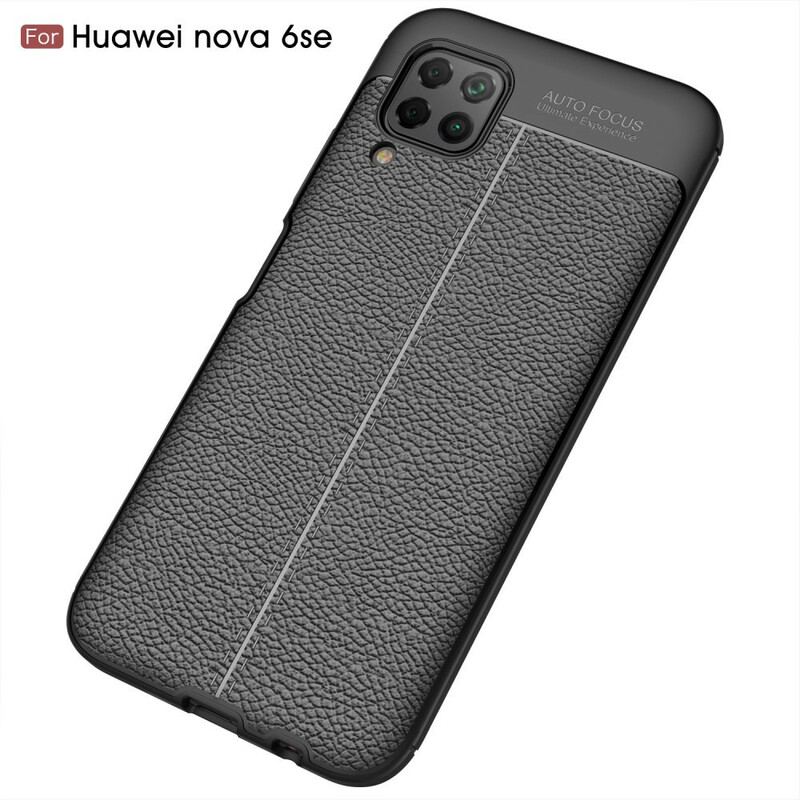 Cover Huawei P40 Lite Dobbelt Linje Litchi Læder Effekt