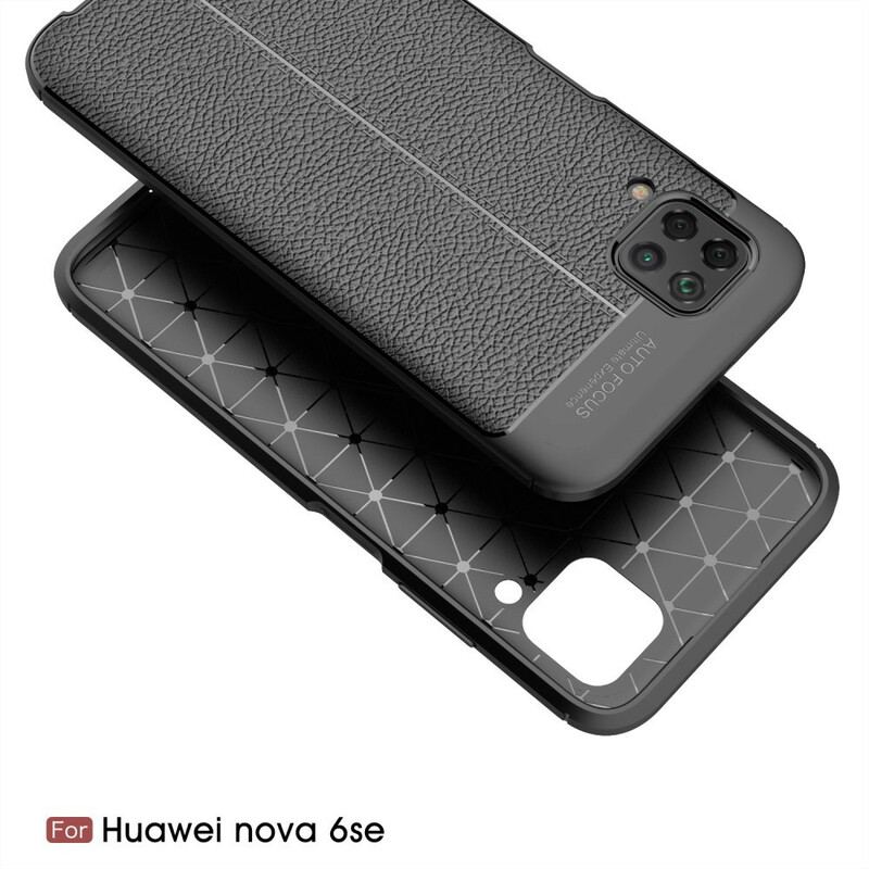 Cover Huawei P40 Lite Dobbelt Linje Litchi Læder Effekt