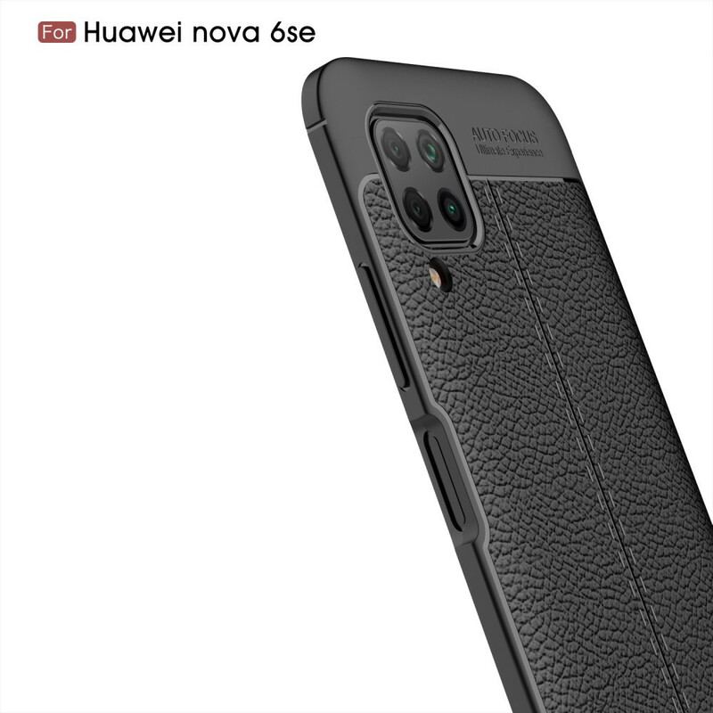 Cover Huawei P40 Lite Dobbelt Linje Litchi Læder Effekt