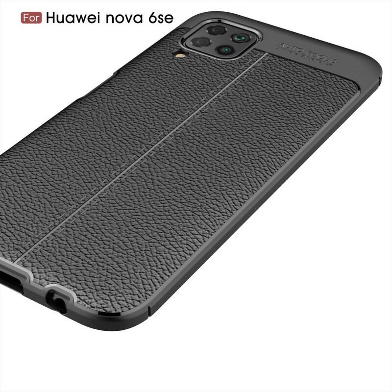 Cover Huawei P40 Lite Dobbelt Linje Litchi Læder Effekt