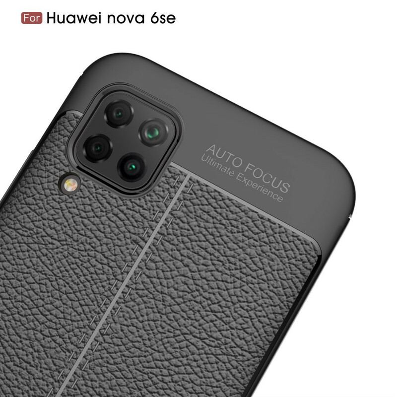 Cover Huawei P40 Lite Dobbelt Linje Litchi Læder Effekt