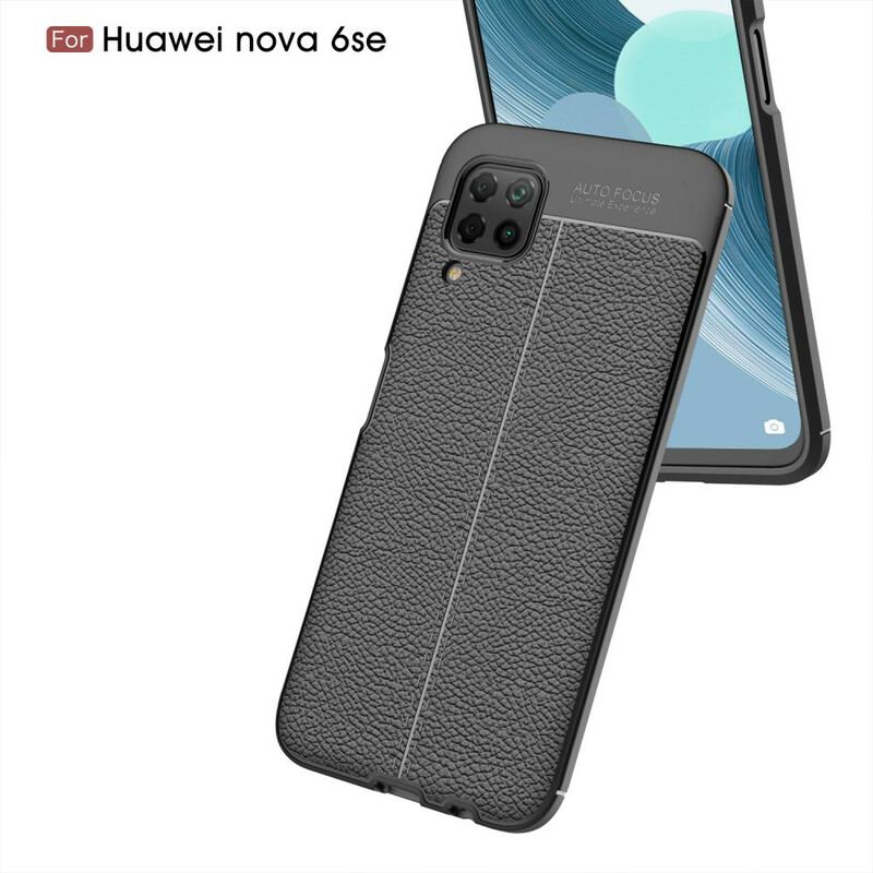 Cover Huawei P40 Lite Dobbelt Linje Litchi Læder Effekt