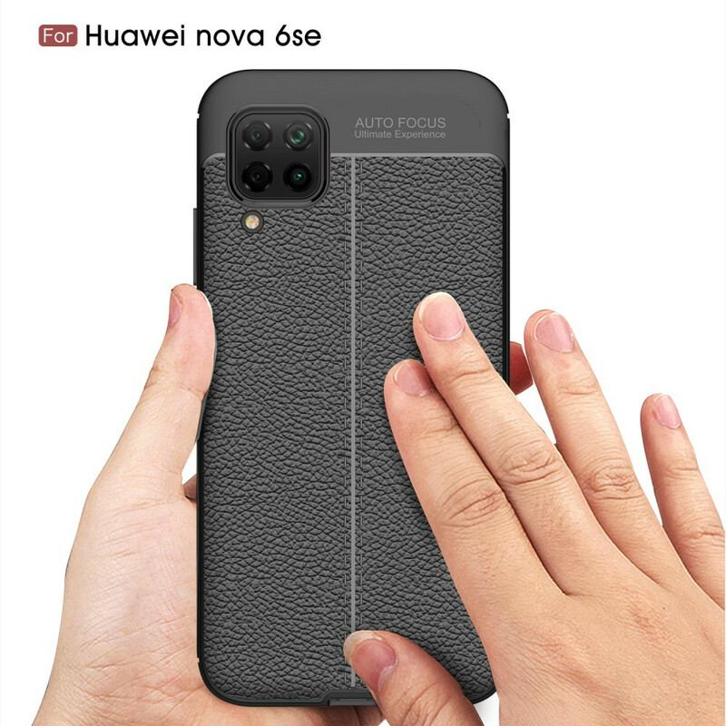 Cover Huawei P40 Lite Dobbelt Linje Litchi Læder Effekt