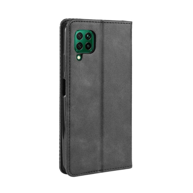 Cover Huawei P40 Lite Flip Cover Stiliseret Vintage Lædereffekt