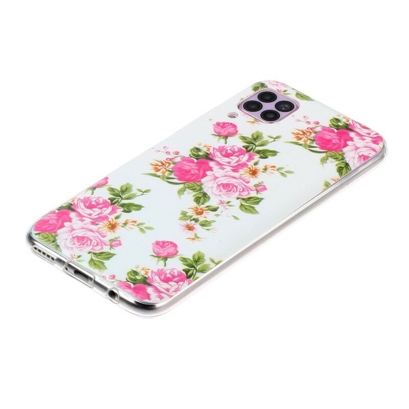 Cover Huawei P40 Lite Fluorescerende Liberty-blomster