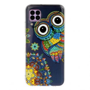 Cover Huawei P40 Lite Fluorescerende Ugle Mandala