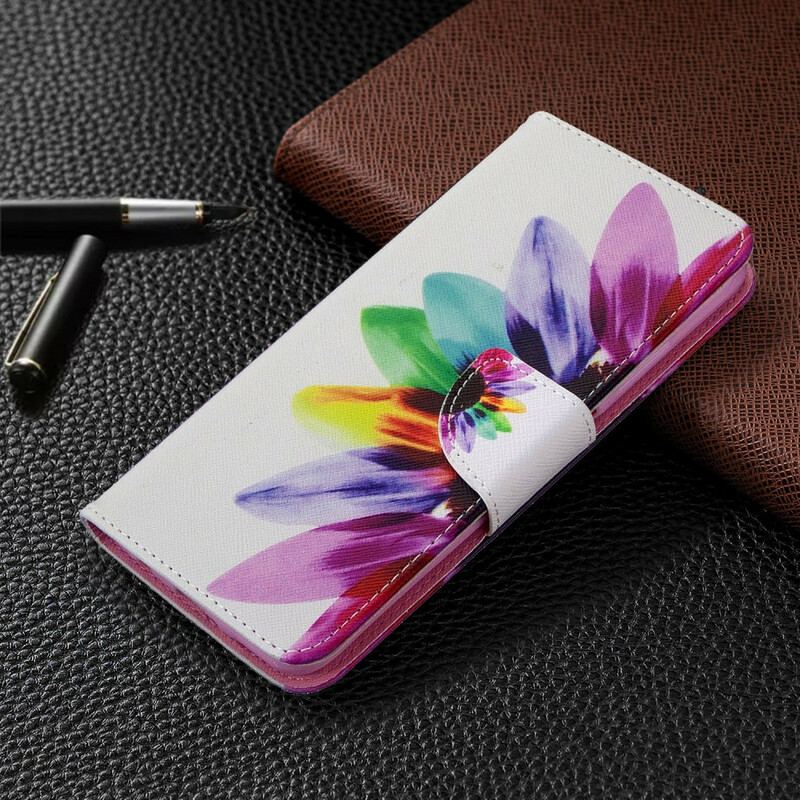 Flip Cover Huawei P40 Lite Akvarel Blomst