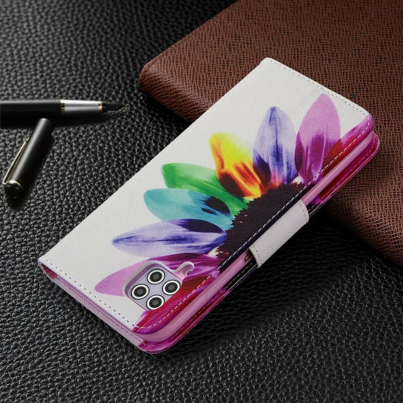 Flip Cover Huawei P40 Lite Akvarel Blomst