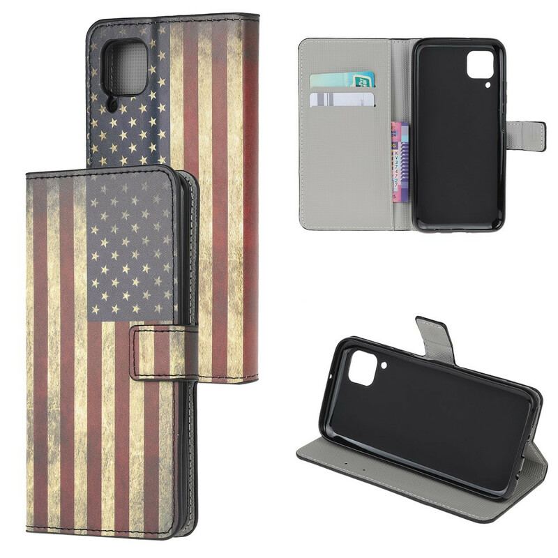 Flip Cover Huawei P40 Lite Amerikansk Flag