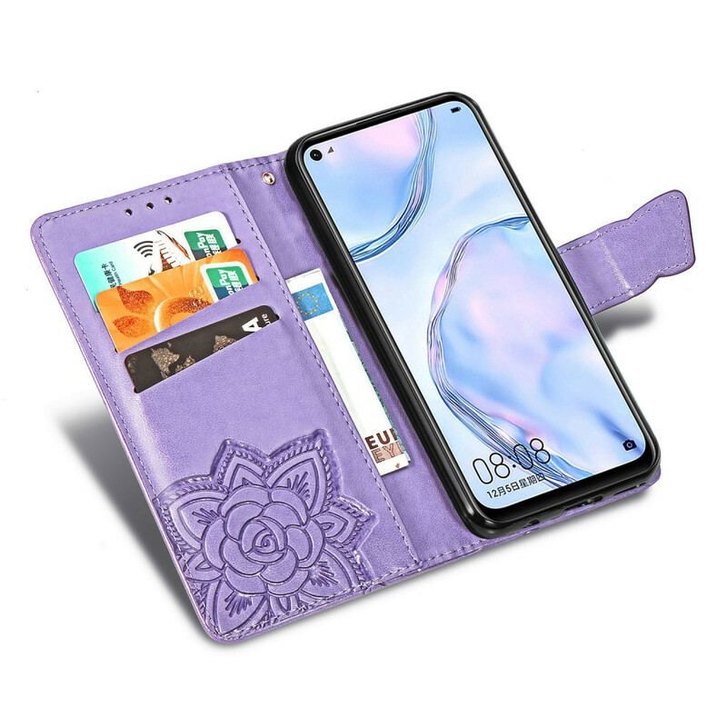 Flip Cover Huawei P40 Lite Halve Sommerfugle