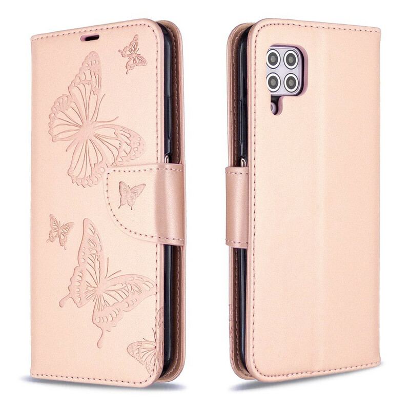 Flip Cover Huawei P40 Lite Med Snor Sommerfugle Trykt Strappy