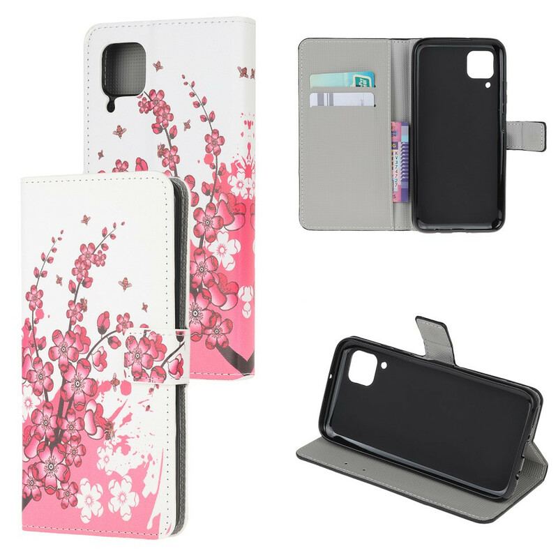 Flip Cover Huawei P40 Lite Tropiske Blomster