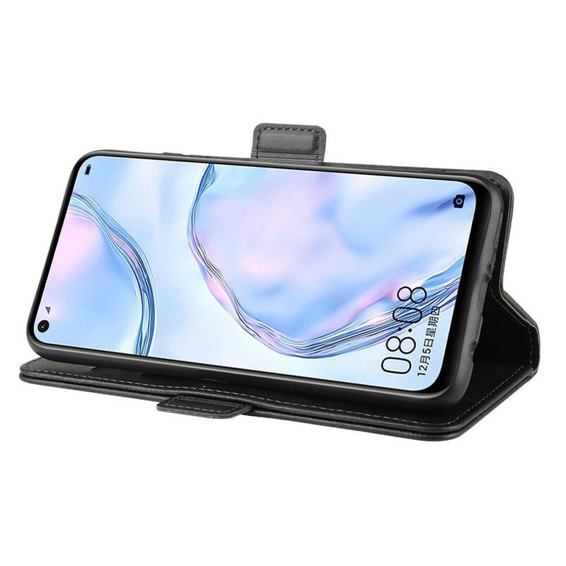 Læder Cover Huawei P40 Lite Flip Cover Dobbelt Klap