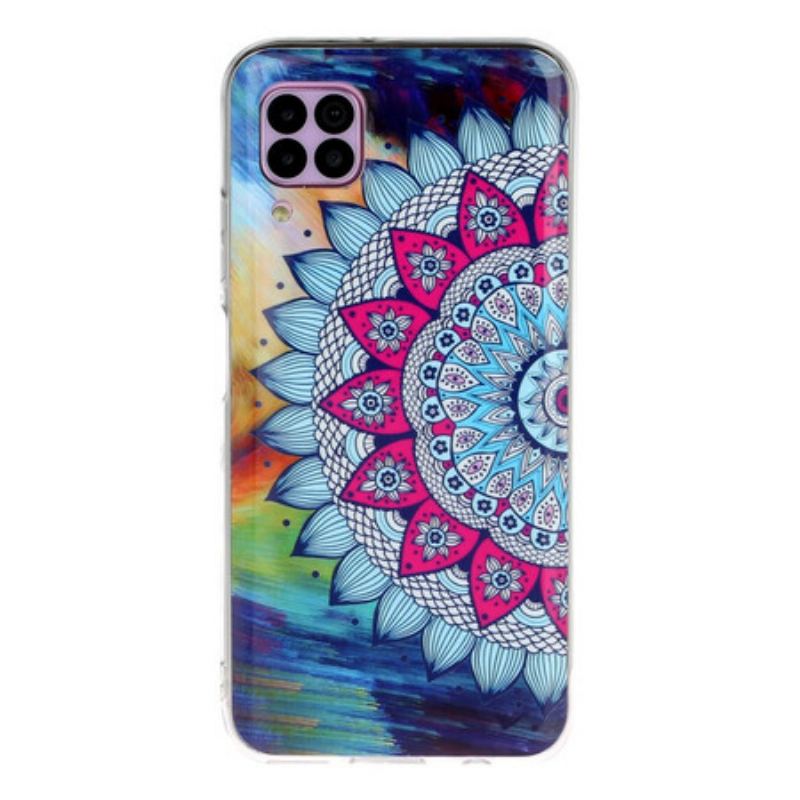 Mobilcover Huawei P40 Lite Fluorescerende Ugle Mandala