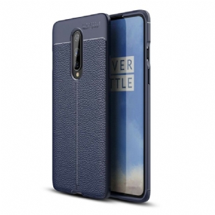 Cover OnePlus 8 Dobbelt Linje Litchi Læder Effekt