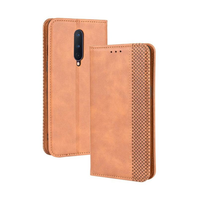 Cover OnePlus 8 Flip Cover Stiliseret Vintage Lædereffekt