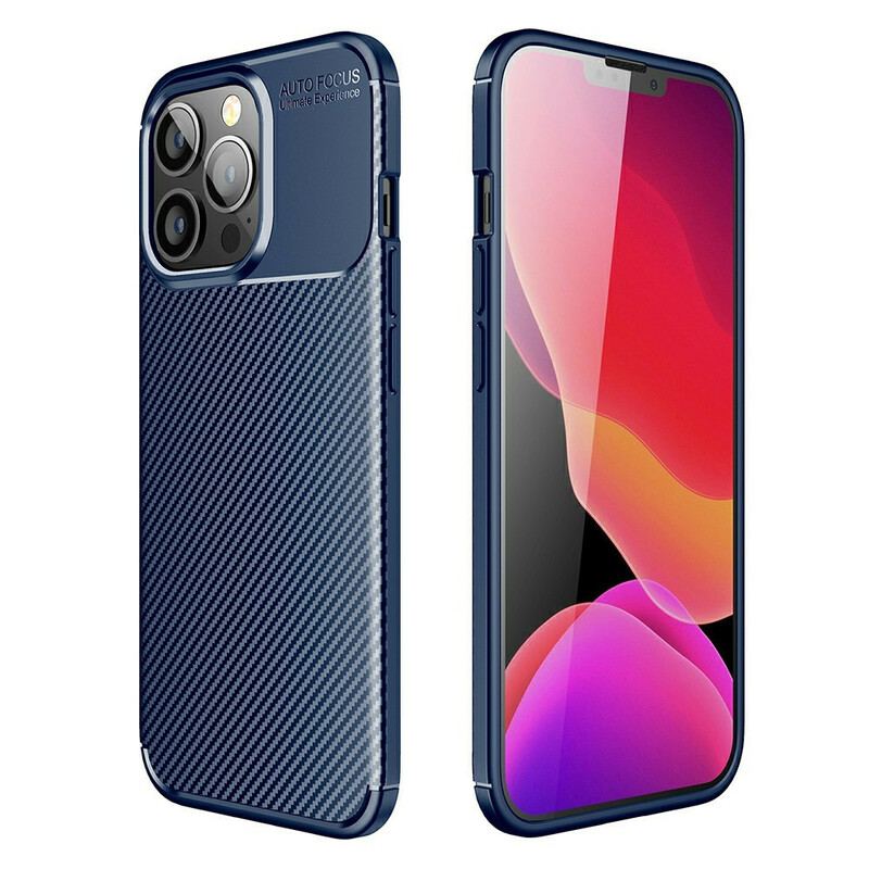 Cover iPhone 13 Pro Fleksibel Kulfibertekstur