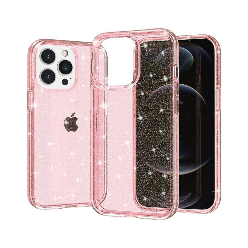 Cover iPhone 13 Pro Gennemsigtige Pailletter