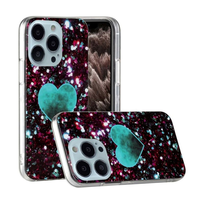 Cover iPhone 13 Pro Glitter Marmor