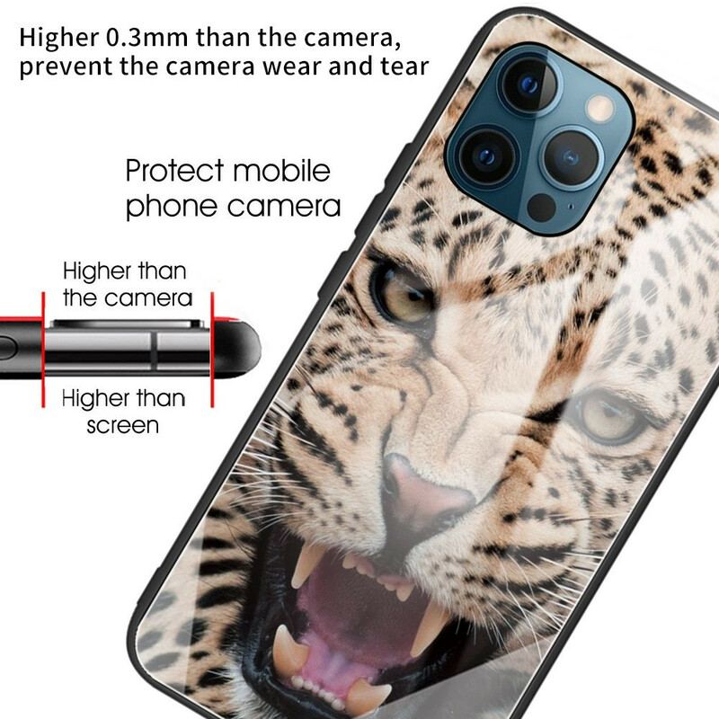 Cover iPhone 13 Pro Leopard Hærdet Glas