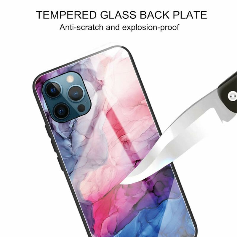 Cover iPhone 13 Pro Marmor Hærdet Glas