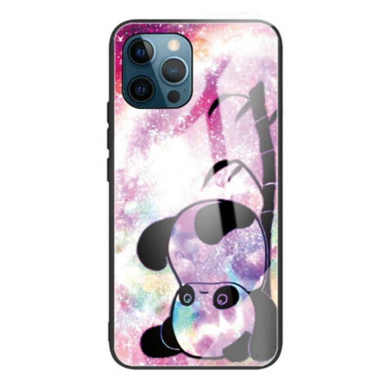 Cover iPhone 13 Pro Panda Og Bambus Hærdet Glas