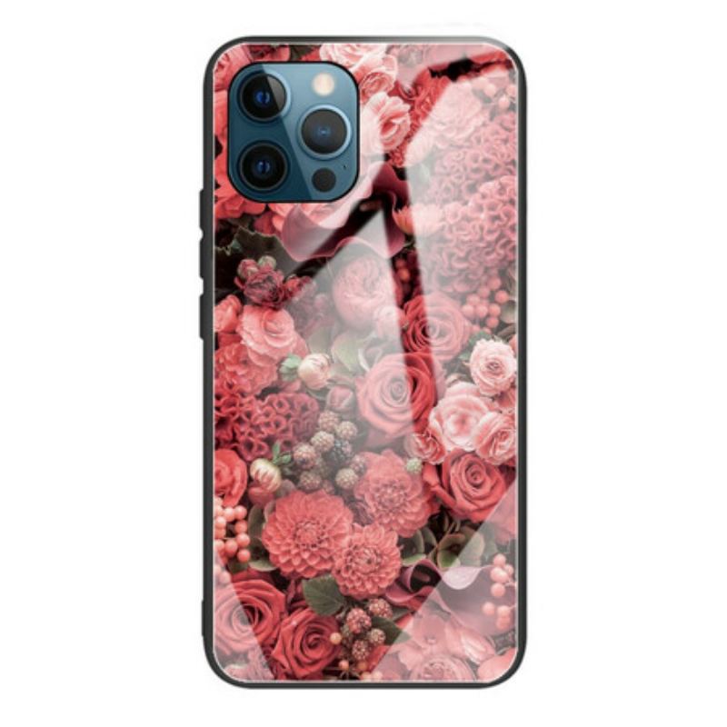 Cover iPhone 13 Pro Rose Blomster Hærdet Glas