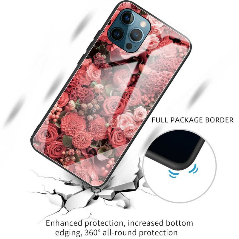 Cover iPhone 13 Pro Rose Blomster Hærdet Glas